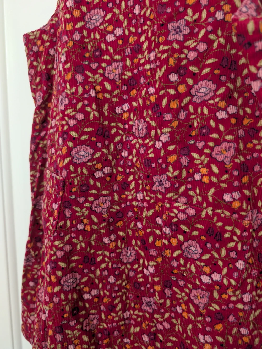 Vintage Gymboree Apple for the Teacher Floral Corduroy Jumper Dress 3T